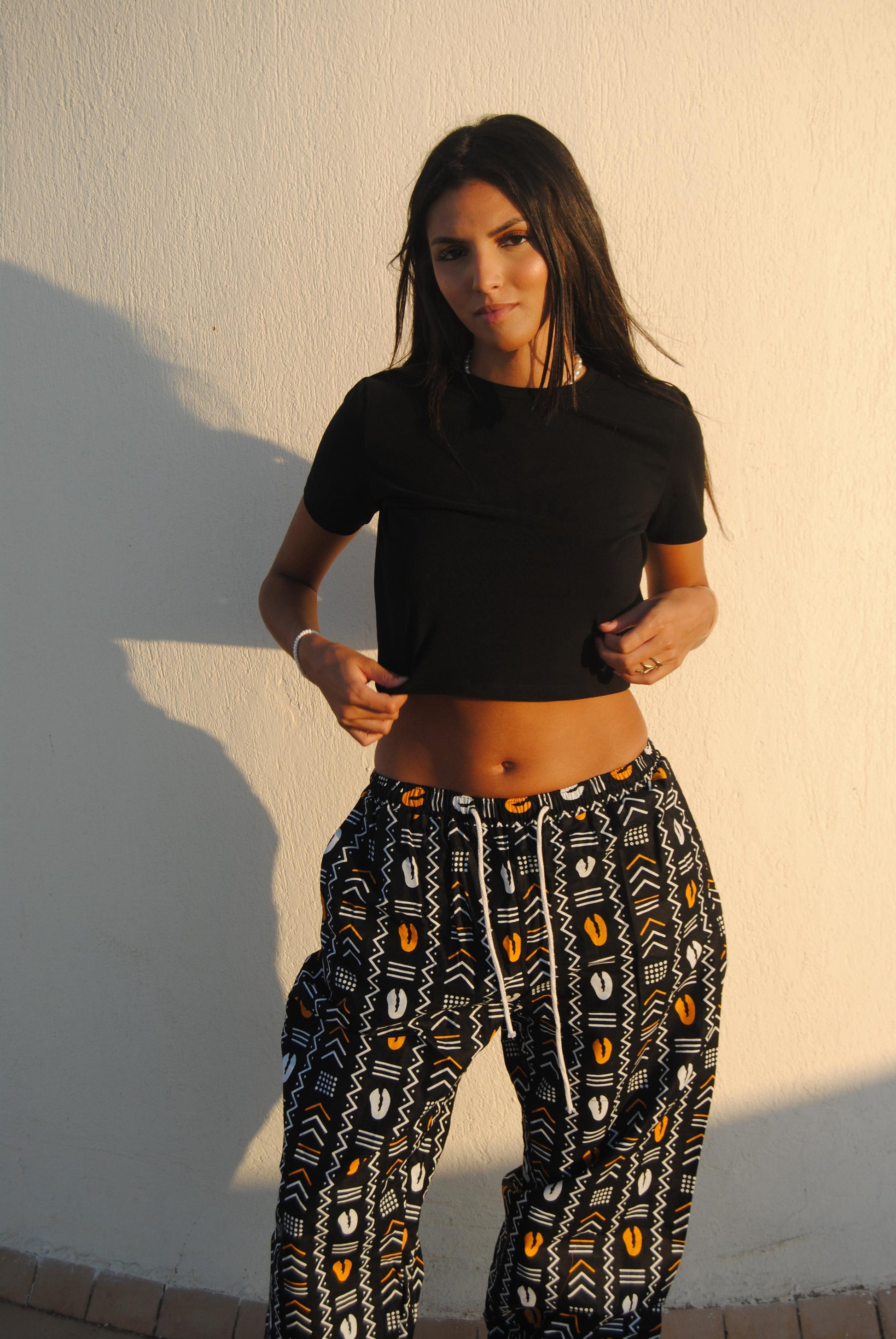 pantalon NOIR ORANGE